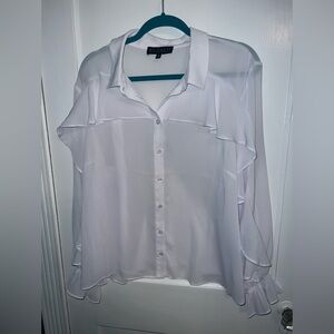 Eloquii White semi-sheer ruffle blouse
Bundle deal 3/$20